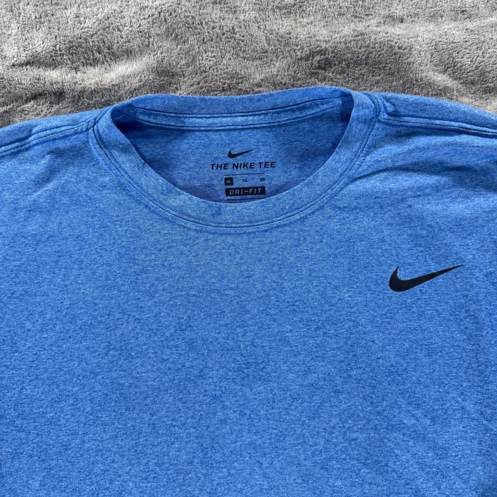 Nike Dri-FIT Shirt Mens XL Blue Long Sleeve Heathered Performance Tee